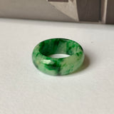 18.2mm A-Grade Natural Floral Imperial Jadeite Abacus Ring Band No.162219C