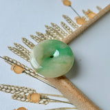 A-Grade Natural Yellowish Green Jadeite Donut Pendant No.171678