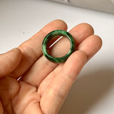 SOLD OUT: 18.1mm A-Grade Natural Floral Imperial Jadeite Abacus Ring Band No.162219D