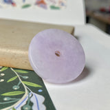 A-Grade Natural Lavender Jadeite Donut Pendant No.170265