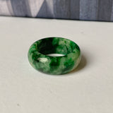 18.2mm A-Grade Natural Floral Imperial Jadeite Abacus Ring Band No.162219E