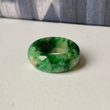 18.2mm A-Grade Natural Floral Imperial Jadeite Abacus Ring Band No.162219E