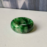 18.2mm A-Grade Natural Floral Imperial Jadeite Abacus Ring Band No.162219E