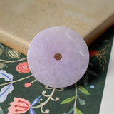 A-Grade Natural Lavender Jadeite Donut Pendant No.170265