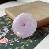 A-Grade Natural Lavender Jadeite Donut Pendant No.170265