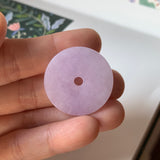 A-Grade Natural Lavender Jadeite Donut Pendant No.170265