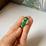 18.2mm A-Grade Natural Floral Imperial Jadeite Abacus Ring Band No.162219E