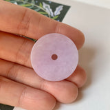 A-Grade Natural Lavender Jadeite Donut Pendant No.170265