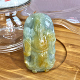 A-Grade Natural Green & Yellow Jadeite God of Wealth Pendant No.170092