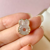 SOLD OUT: A-Grade Light Grey Jadeite Little Bunny with Carrot Pendant No.171973