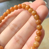 SOLD OUT: 6mm A-Grade Natural Red Jadeite Beaded Bracelet No.190329