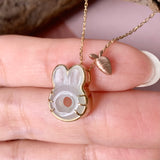 SOLD OUT: A-Grade Jadeite Little Bunny with Carrot Pendant No.171977