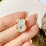 SOLD OUT: A-Grade Jadeite Little Bunny with Carrot Pendant No.171977