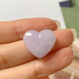 SOLD OUT: A-Grade Natural Lavender Jadeite Heart Pendant No.171983