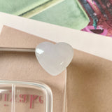 A-Grade Natural Faint Pink Jadeite Heart Pendant No.171984