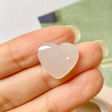 A-Grade Natural Faint Pink Jadeite Heart Pendant No.171984