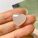 A-Grade Natural Faint Pink Jadeite Heart Pendant No.171984