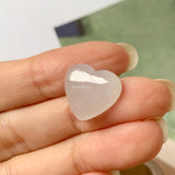 A-Grade Natural Faint Pink Jadeite Heart Pendant No.171984