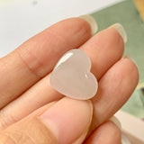 A-Grade Natural Faint Pink Jadeite Heart Pendant No.171984