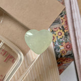A-Grade Natural Light Green Jadeite Heart Pendant No.171985