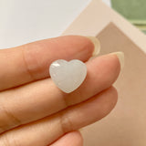 A-Grade Natural White Jadeite Heart Pendant No.171987