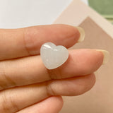 A-Grade Natural White Jadeite Heart Pendant No.171987