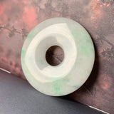 SOLD OUT: A-Grade Natural Moss on Snow Jadeite Donut Pendant No.171240