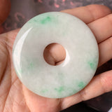 SOLD OUT: A-Grade Natural Moss on Snow Jadeite Donut Pendant No.171240