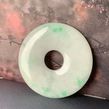 SOLD OUT: A-Grade Natural Moss on Snow Jadeite Donut Pendant No.171240