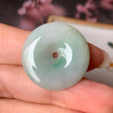 A-Grade Natural Moss On Snow Jadeite Donut Pendant No.171552