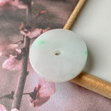 A-Grade Natural Moss On Snow Jadeite Donut Pendant No. 170783