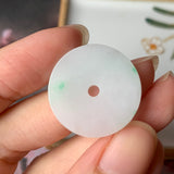 A-Grade Natural Moss On Snow Jadeite Donut Pendant No. 170783