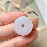 A-Grade Natural White Jadeite Donut Pendant No. 170784