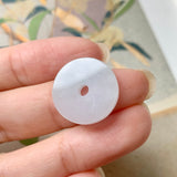 A-Grade Natural White Jadeite Donut Pendant No. 170784