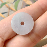 A-Grade Natural White Jadeite Donut Pendant No. 170784