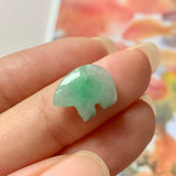 A-Grade Natural Moss On Snow Jadeite Little Bear No.171995