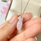 A-Grade Natural Lavender Jadeite Double Heart Pendant No.171982