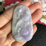 A-Grade Type A Natural Lavender and Green Jadeite Jade Pendant No.170456