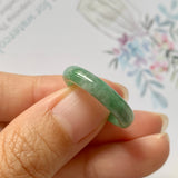 16.8mm A-Grade Natural Imperial Floral Jadeite Abacus Ring Band No.162179