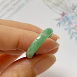 16.8mm A-Grade Natural Imperial Floral Jadeite Abacus Ring Band No.162179