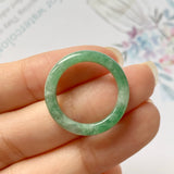 16.8mm A-Grade Natural Imperial Floral Jadeite Abacus Ring Band No.162179