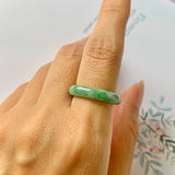 16.8mm A-Grade Natural Imperial Floral Jadeite Abacus Ring Band No.162179