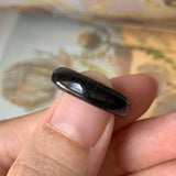 14.3mm A-Grade Natural Black Jadeite Ring Band No. 162150