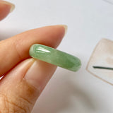 16.1mm A-Grade Natural Green Jadeite Abacus Ring Band No.162185