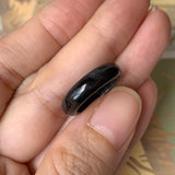 14.3mm A-Grade Natural Black Jadeite Ring Band No. 162150