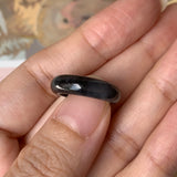 14.3mm A-Grade Natural Black Jadeite Ring Band No. 162150