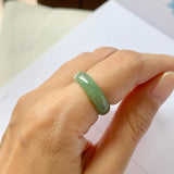 16.1mm A-Grade Natural Green Jadeite Abacus Ring Band No.162185