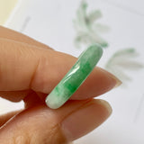 SOLD OUT: 16.2mm A-Grade Natural Imperial Floral Jadeite Abacus Ring Band No.161526