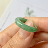 SOLD OUT: 16.2mm A-Grade Natural Imperial Floral Jadeite Abacus Ring Band No.161526