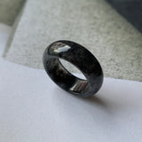 15.1mm A-Grade Natural Black Jadeite Ring Band No. 162151